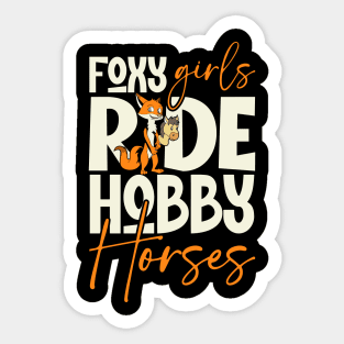 Foxy girls ride Hobby Horse - Hobby Horsing Sticker